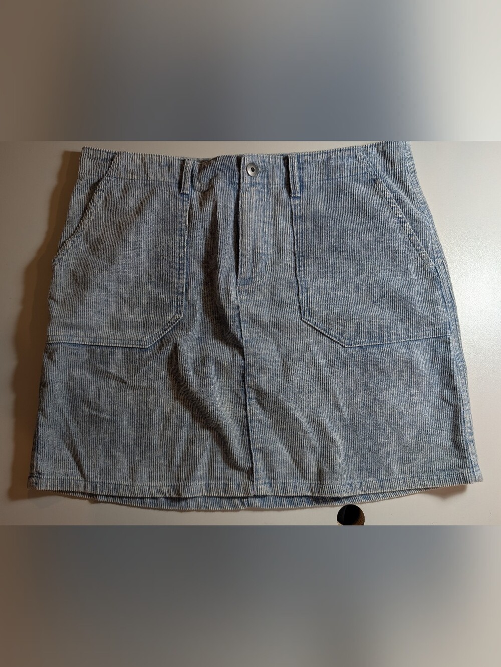 Dylan Women's Gray Blue Size 8 Corduroy Pocket Skirt